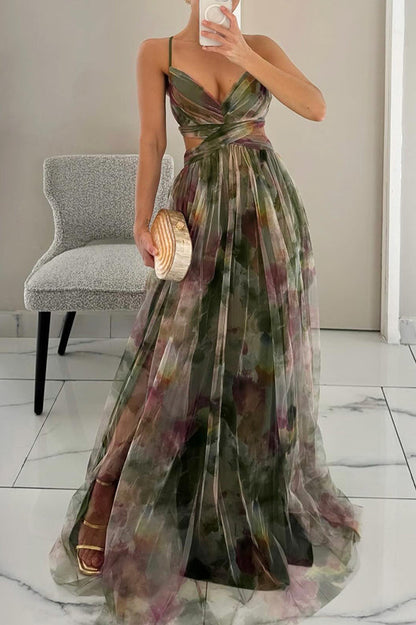 Damen Maxikleid Faltenrock Lang Elegant