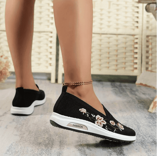 Damen Orthopädie Schuhe Bequem Blumenmuster