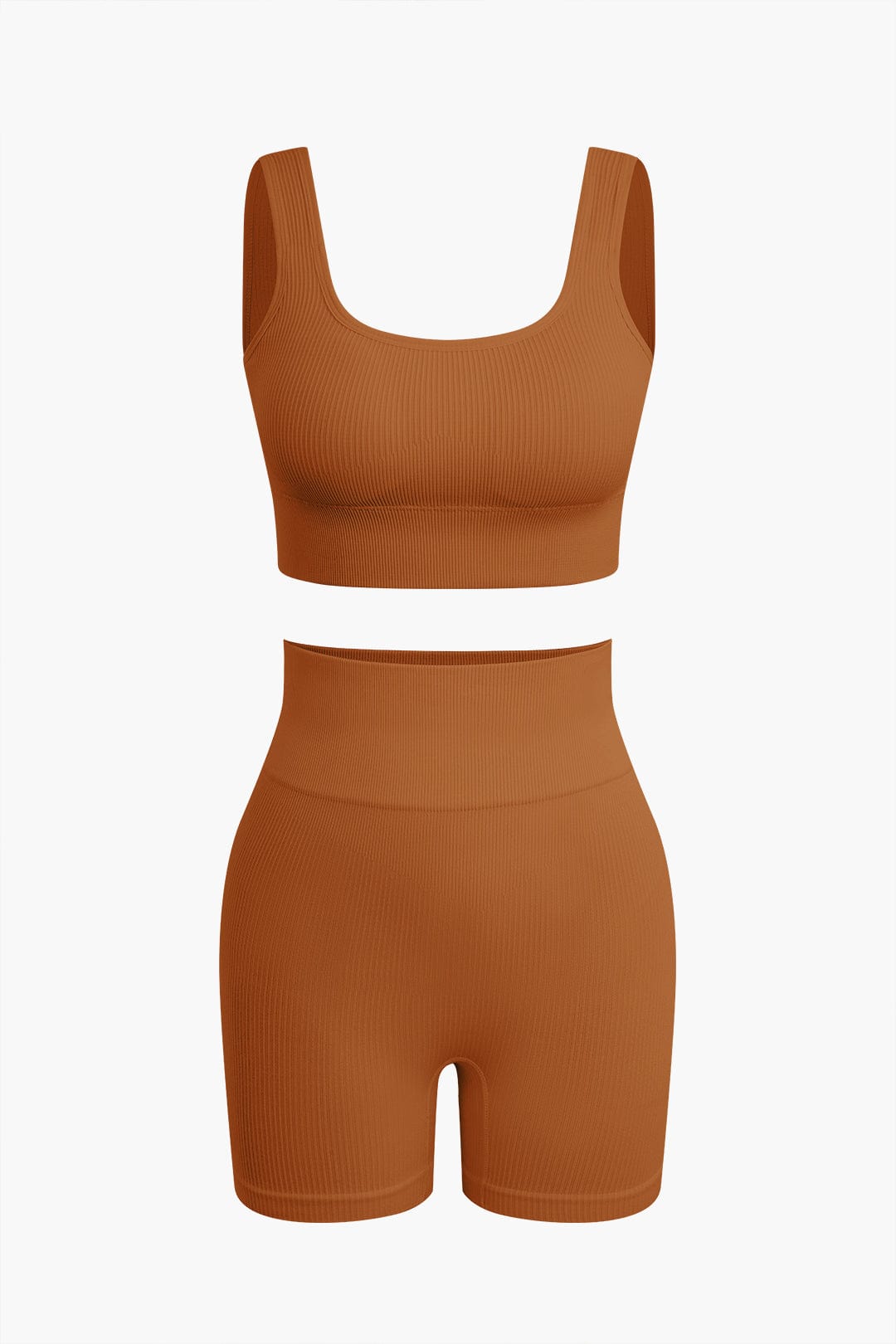 Sport-Set Damen Nahtlos Crop-Top Yoga-Shorts