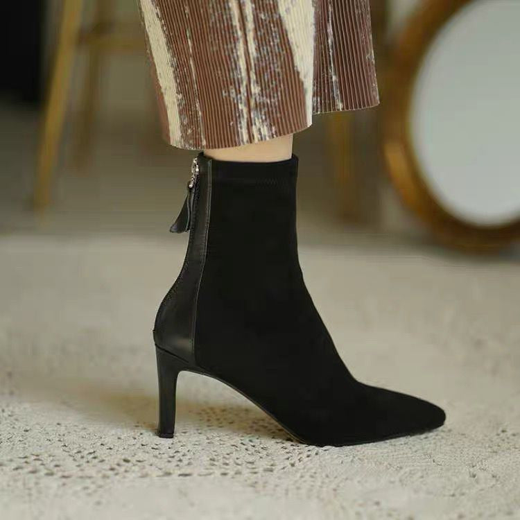 Frauen Stiefelette Schuhe High Heel Glamour