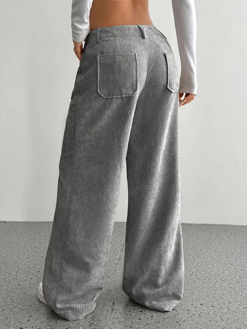 Damenhose Weite Bein Cordhose Frauen Trend