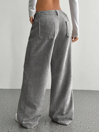 Damenhose Weite Bein Cordhose Frauen Trend