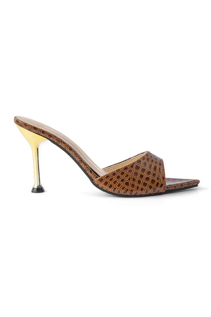 Schwarze Luxus Mule High Heels Elegant