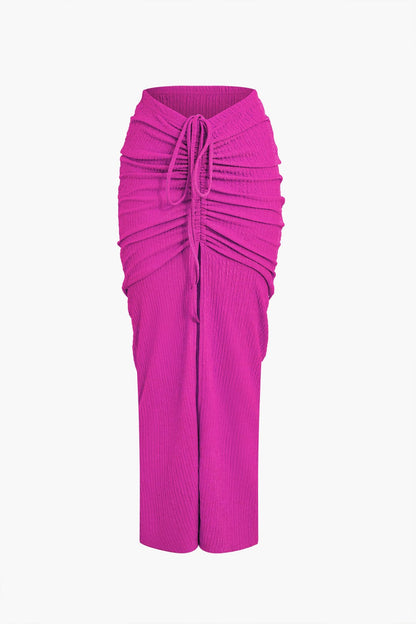 Zweiteiliges Set Raffung Frauen Bekleidung