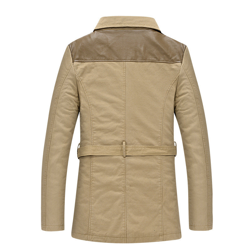 Modische Herren Jacke Lang Winter Schwarz