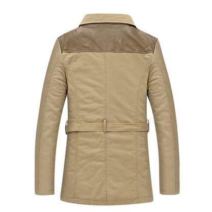 Modische Herren Jacke Lang Winter Schwarz