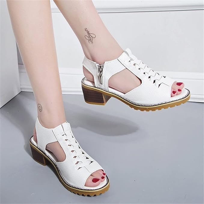 Damen Sandalen mit Absatz Orthopädisch Bequem Spitze