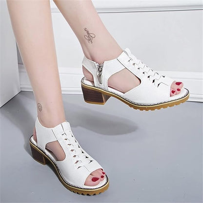 Damen Sandalen mit Absatz Orthopädisch Bequem Spitze