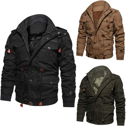 Gefütterter Militärmantel Herren Warm Winter