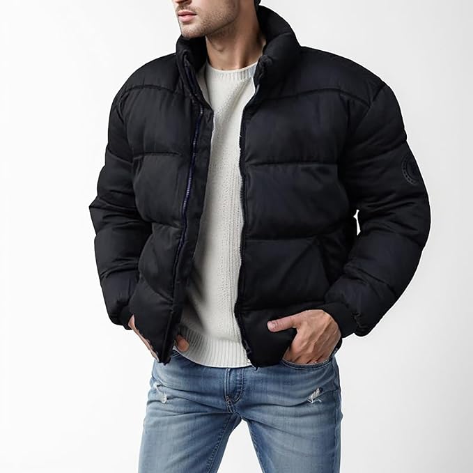 Herren Pufferjacke Warm Isoliert Wasserabweisend - BerlinGlamour