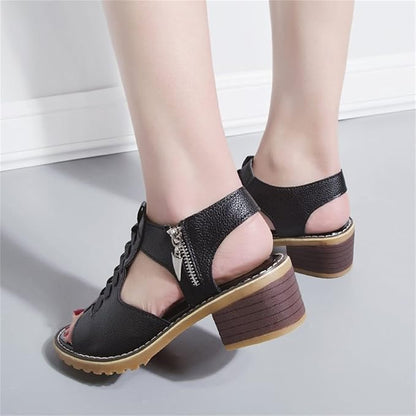 Damen Sandalen mit Absatz Orthopädisch Bequem Spitze