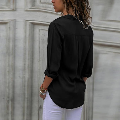 Elegante Damenbluse Chiffon Bluse Frauen Oberteil