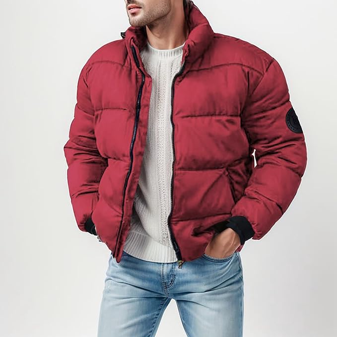 Herren Pufferjacke Warm Isoliert Wasserabweisend