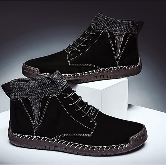 Herren Stiefel Schnürstiefel Wildleder Braun