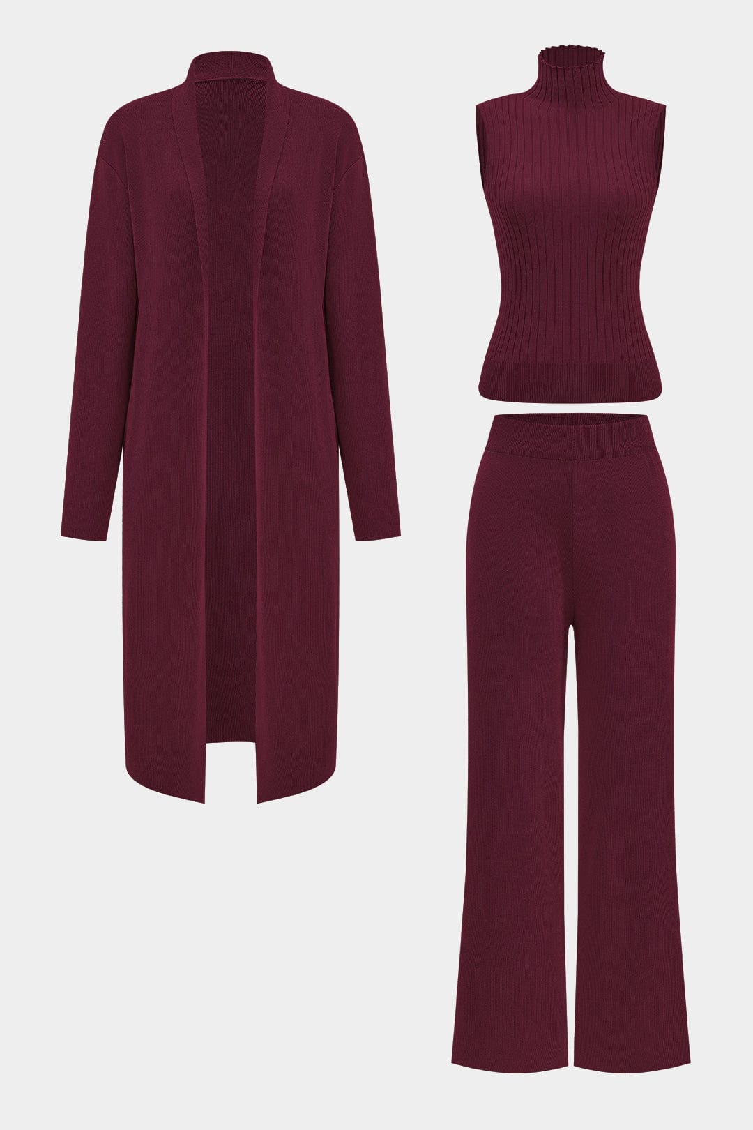 Elegantes Strickset Damen Dreiteilig Modern - BerlinGlamour