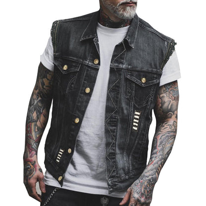 Herren Denim Weste Modern Schnitt - BerlinGlamour