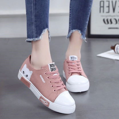 Bequeme Sneaker Schuhe Unisex Canvas Weiße Mode