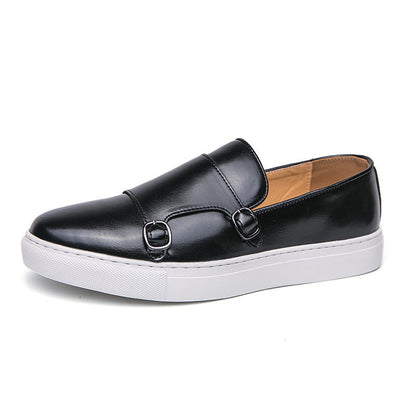 Lederslip-on Loafers Herren Schuhe Elegant Schwarz