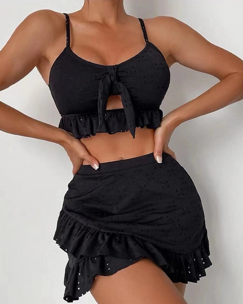 Bikini-Set Damen Dreiteilig mit Kleid Sommer
