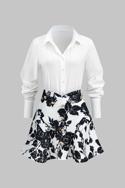 Frauen Zweiteiler Set Bluse Faltenrock Elegant - BerlinGlamour