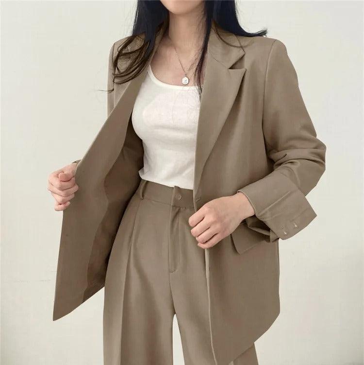 Damen Anzug Set Maßgeschneidert Langblazer Elegant