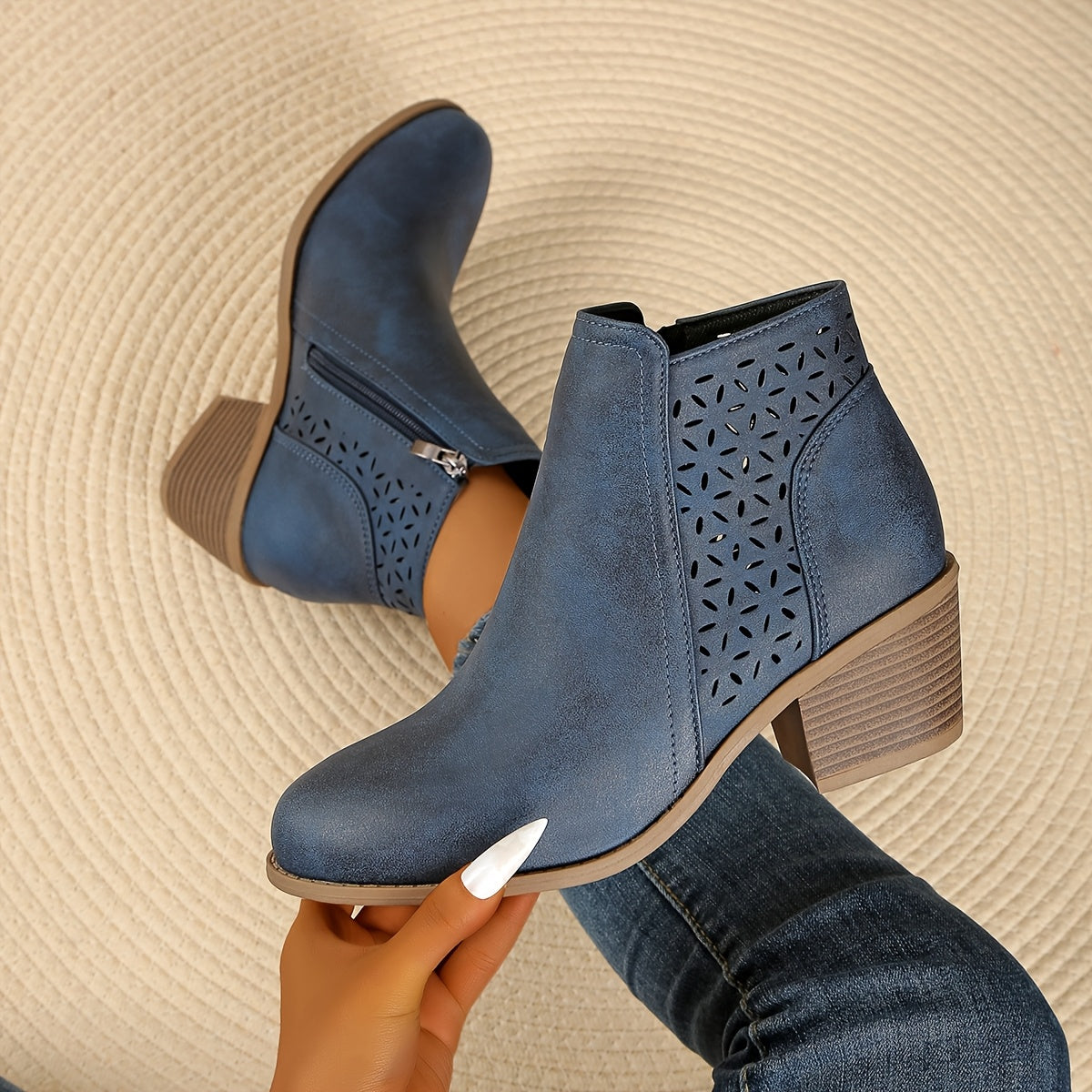 Damen Stiefeletten Bequem Schnell Reißverschluss