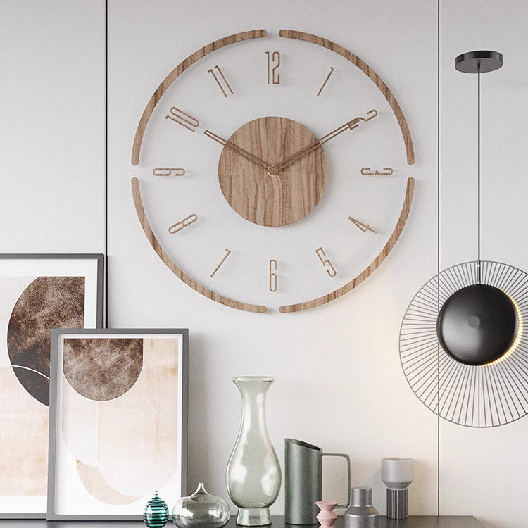 Holzwanduhr Skandinavisch Modern Wooden Wave