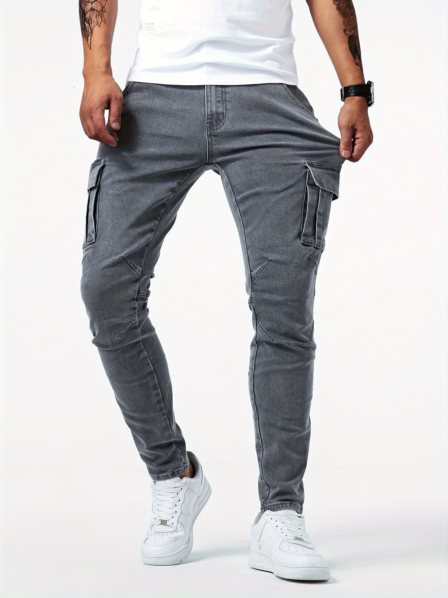 Herren Cargo Hose Stretch Elastisch Bequem
