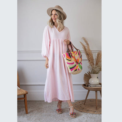 BerlinGlamour Kleid mit Laternenärmeln und Stehkragen