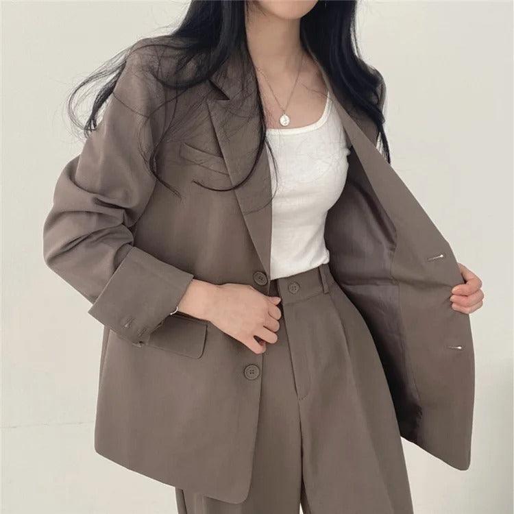 Damen Anzug Set Maßgeschneidert Langblazer Elegant