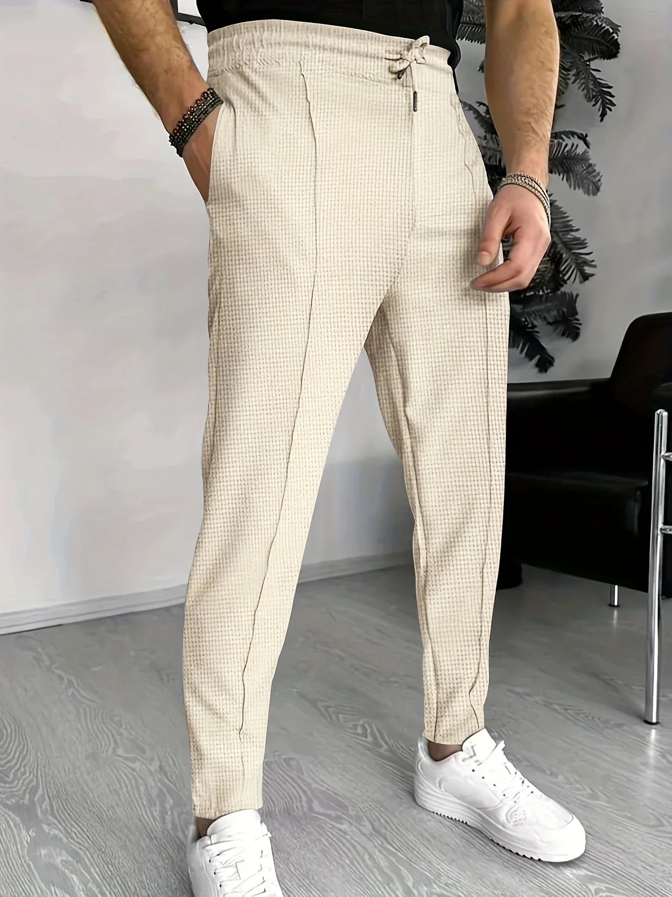 Herrenhose Slim Fit Karo Modern