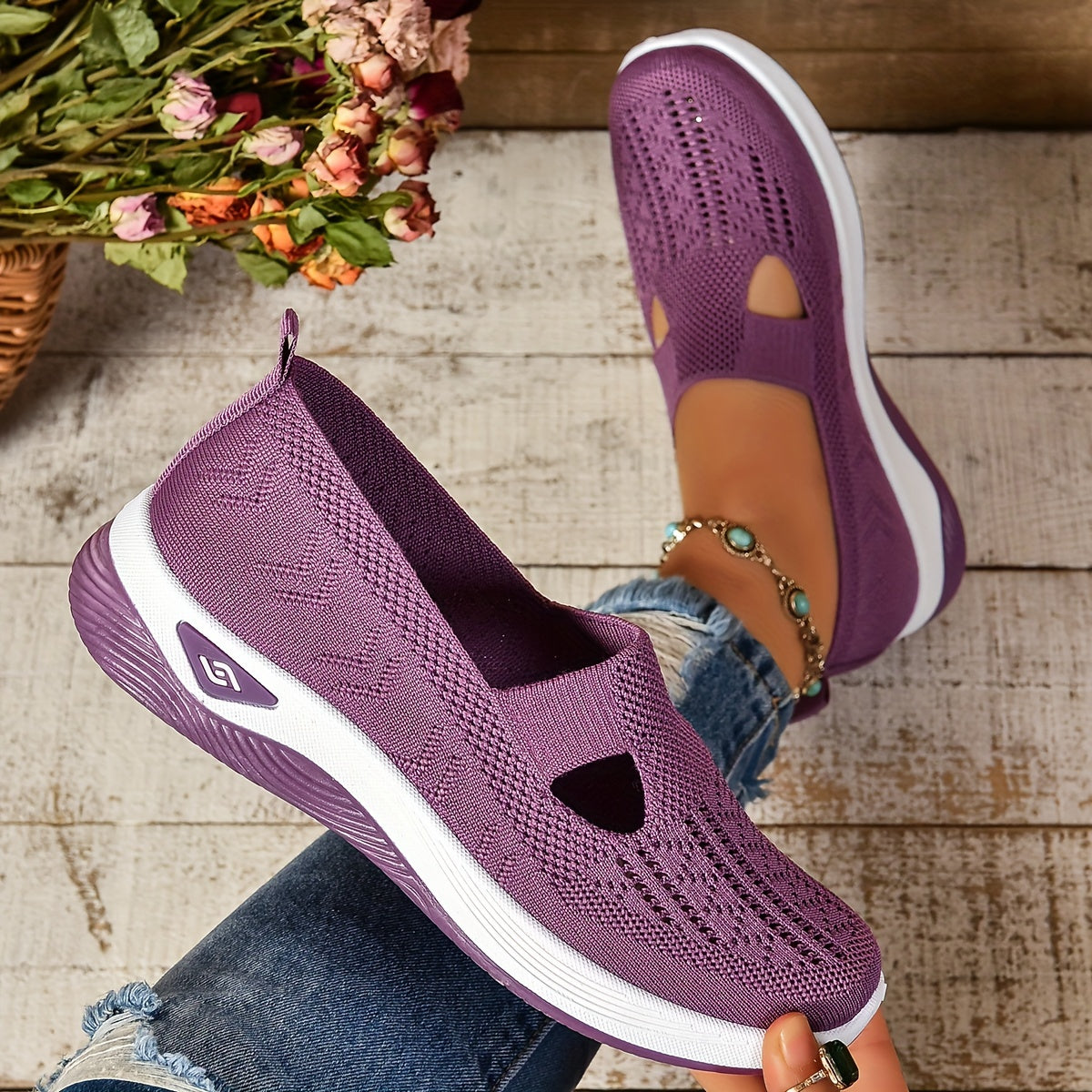 Damen Sneaker Orthopädisch Bequem Laufsohle