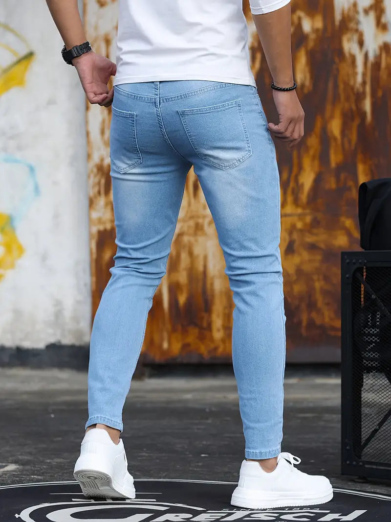 Herren Skinny Jeans Stretch Denim Slim Fit