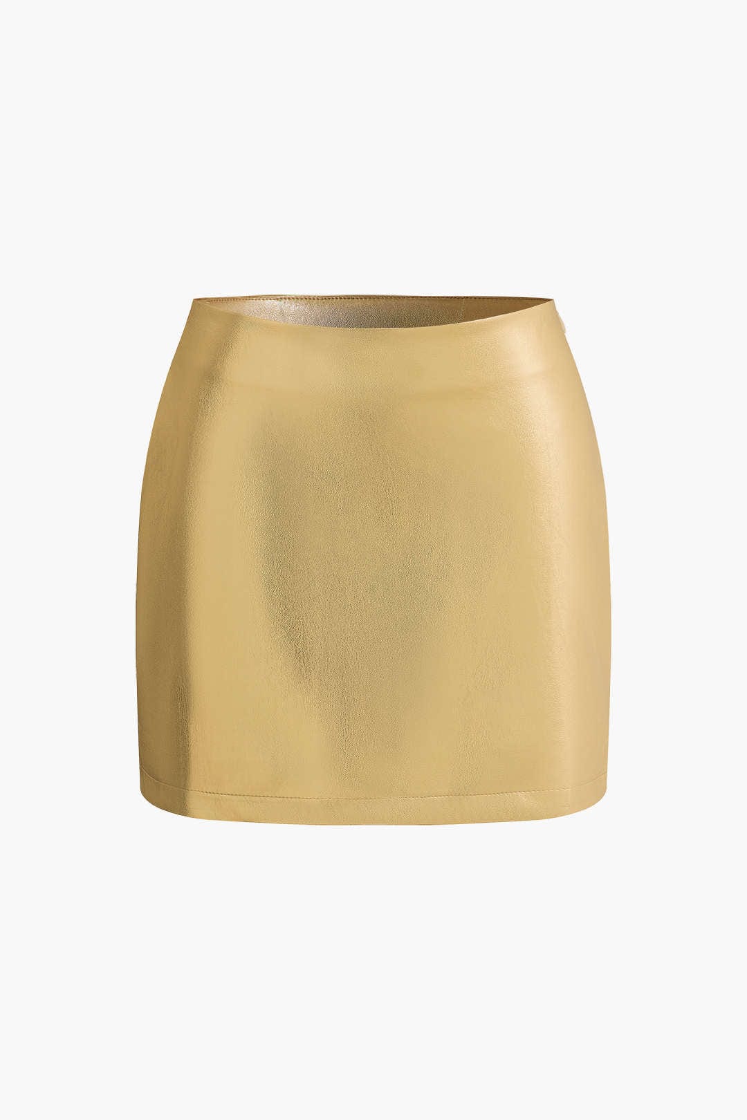 Goldener Minirock High Waist Figurbetonter Metallic-Rock - BerlinGlamour