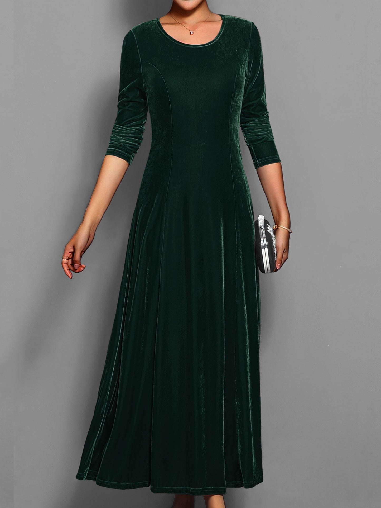 Damen Kleid Lang Slim Fit Abendkleid Elegант