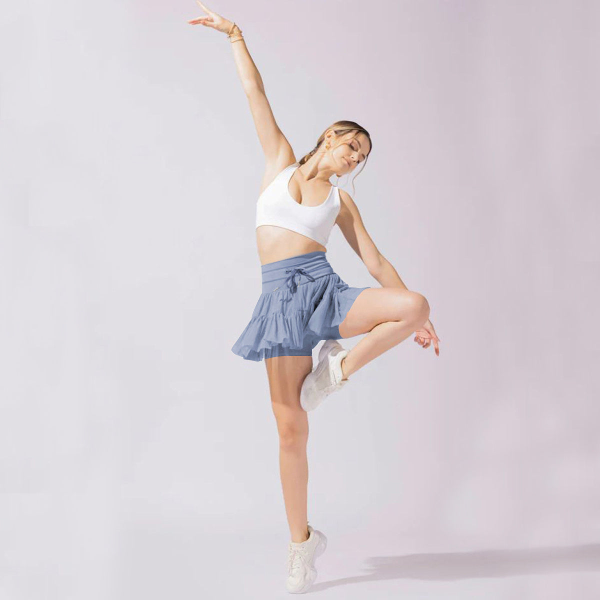 Kurzer Minirock Mit Sicherheitsshorts Hoch Taille