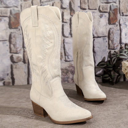 Kniehohe Stiefel Bestickt Frauen Stiefel Heidi Style
