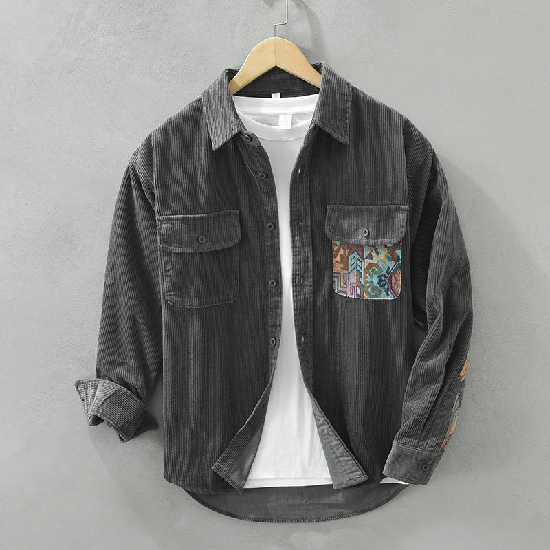 Herren Hemd Langarm Vintage Baumwolle Stilvoll - BerlinGlamour