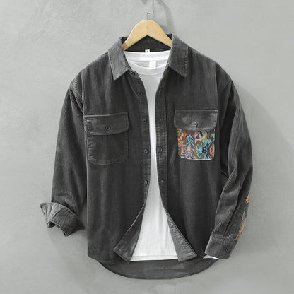 Herren Hemd Langarm Vintage Baumwolle Stilvoll - BerlinGlamour