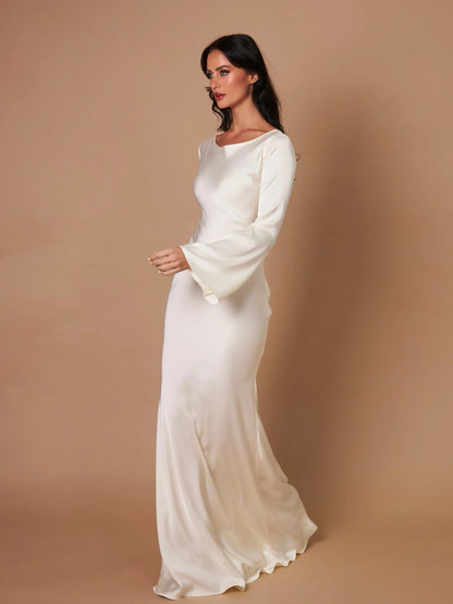 Sophie | Langärmliges Maxikleid – Fließender Schnitt für Eleganz und Komfort Zendoo.de