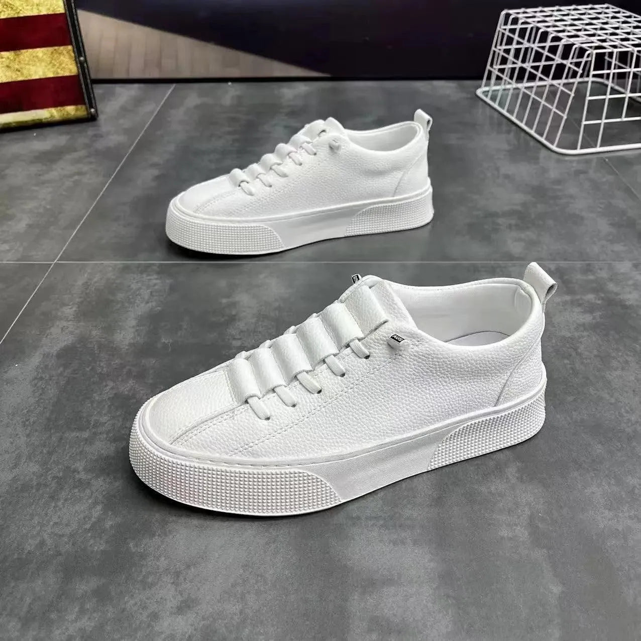 Herren Sneaker Niedrig Kunstleder Schwarz