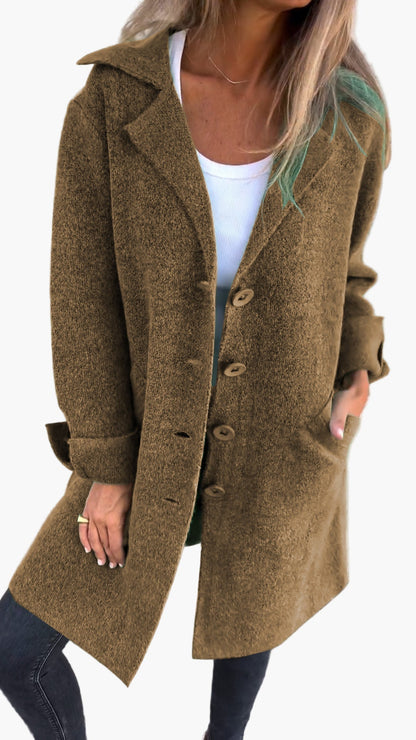 Damen Mantel Relaxed Fit mit Knöpfen Modern
