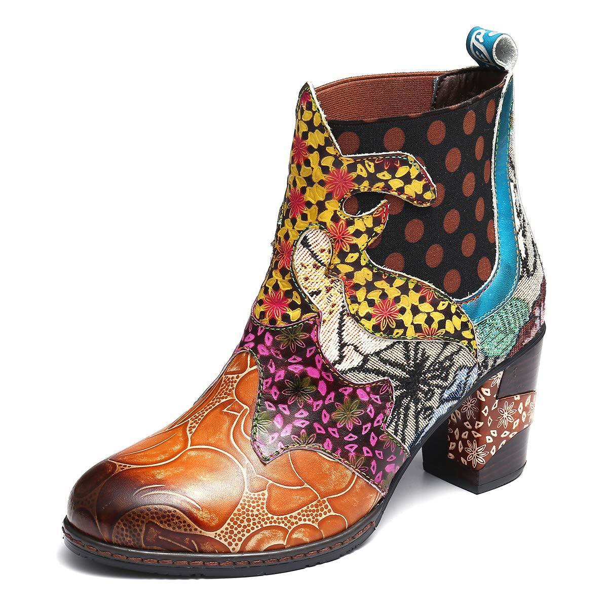 Damen Lederstiefel Heidi Stil Einzigartig Details