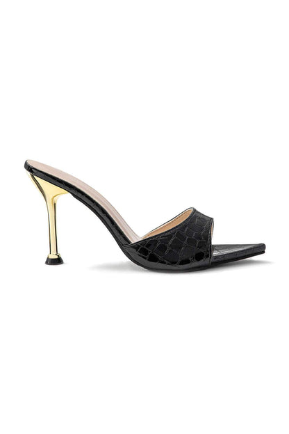 Schwarze Luxus Mule High Heels Elegant