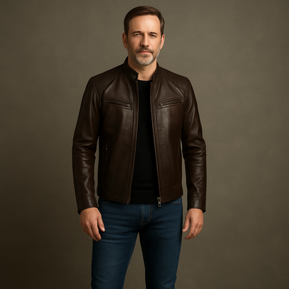 Lederschutzjacke Herren Schwarz Elegant - BerlinGlamour
