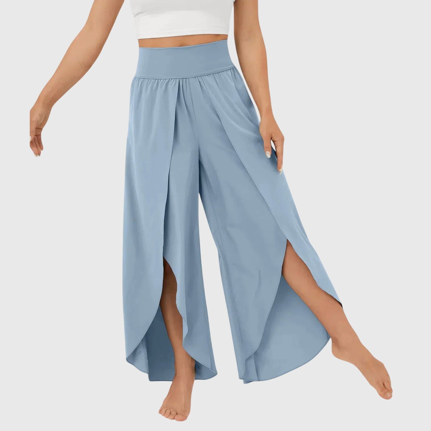 Damenhose Weit Boho Stil mit Schlitz