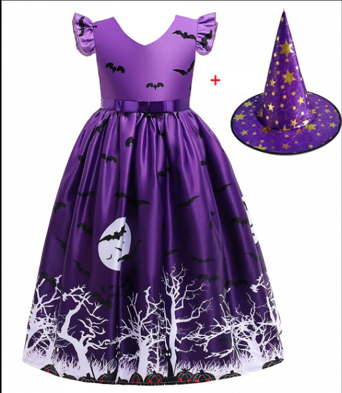 BerlinGlamour Halloween Prinzessinnenkleid mit Halloween-Muster