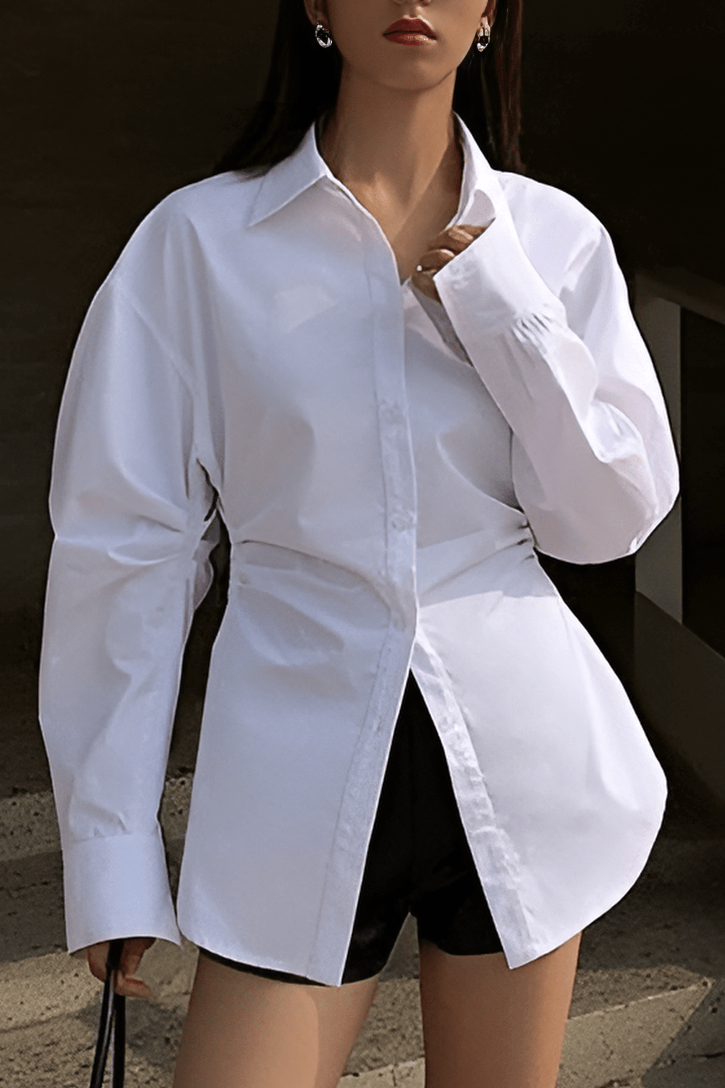 Weites Damenhemd Oversized Weiss Klassisch - BerlinGlamour