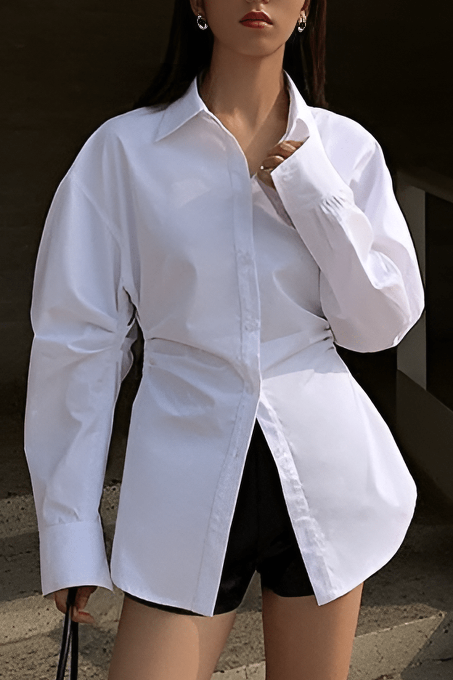 Weites Damenhemd Oversized Weiss Klassisch - BerlinGlamour