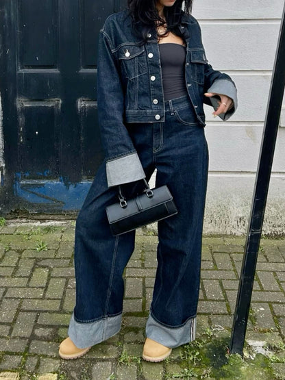 Damen Frühjahrssatz mit Cropped-Jacke und Hose